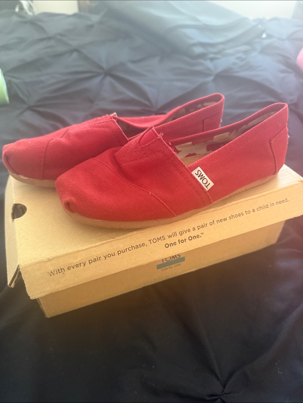 Toms womenswear Red Canvas Slip-On